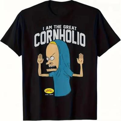Футболка Vise and Bart I Am The Great Cornholio Повседневная летняя с круглым вырезом и принтом Ткань с легкой эластичностью Идеально для мужчин