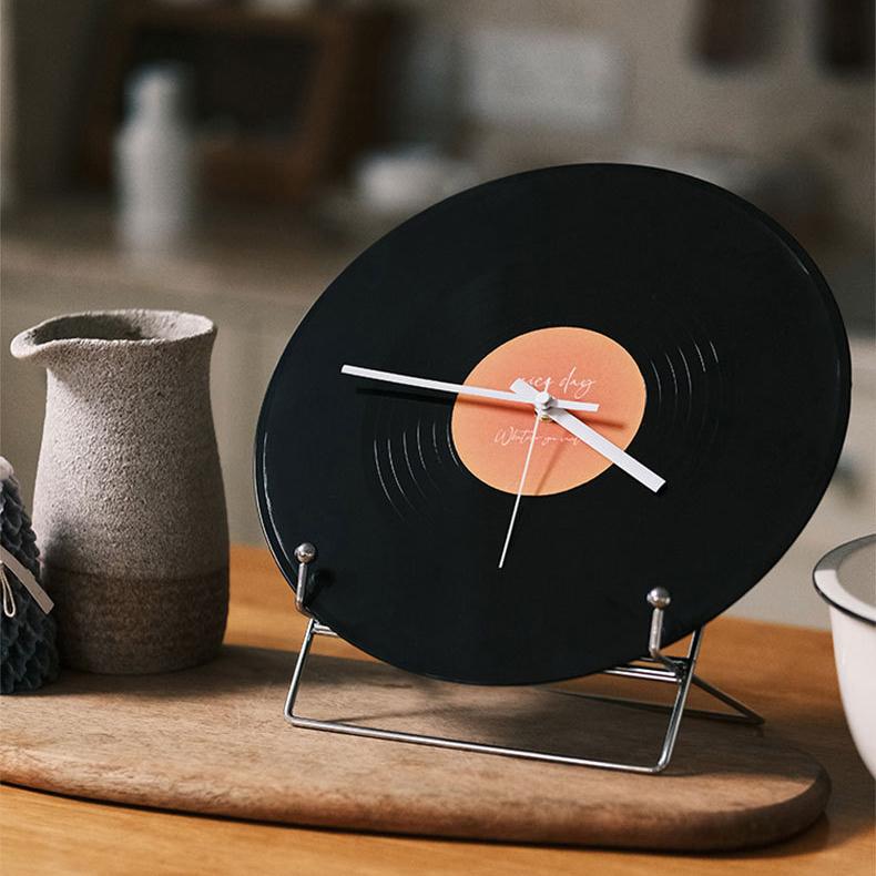 Настенные часы с виниловой пластинкой Sunset, высококачественный орнамент, винтажный держатель для часов, китайский стандартный стол