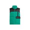 Neo Utility Down Vest With Colorblock, Large Pockets, Striped Print, And Zip-Up Stand Collar Unisex Outerwear Green HN4771
