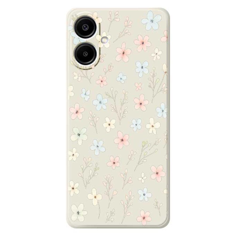 For Samsung Galaxy A07 4G Case Small Flower Branches Pattern Printing Straight Edge TPU Phone Back Cover