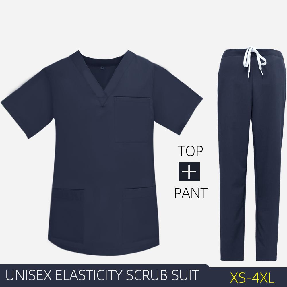 Women Men Hospital Working Scrubs Set Operating Room Scrubs Medical Uniform Medical Supplies Workwear Dental Surgery Nurse Suits