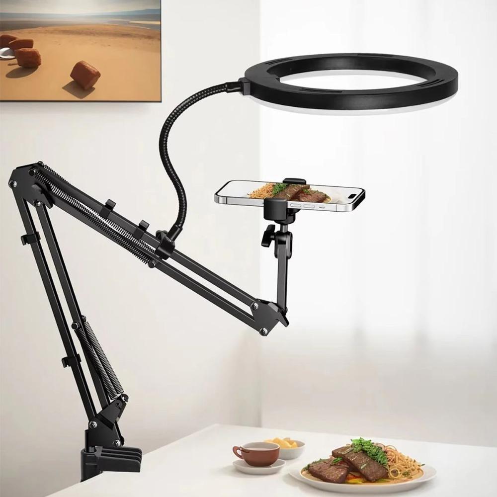 With Fill Light Mobile Phone Holder Adjustable Height Clamp Type Phone Holder Live Learning