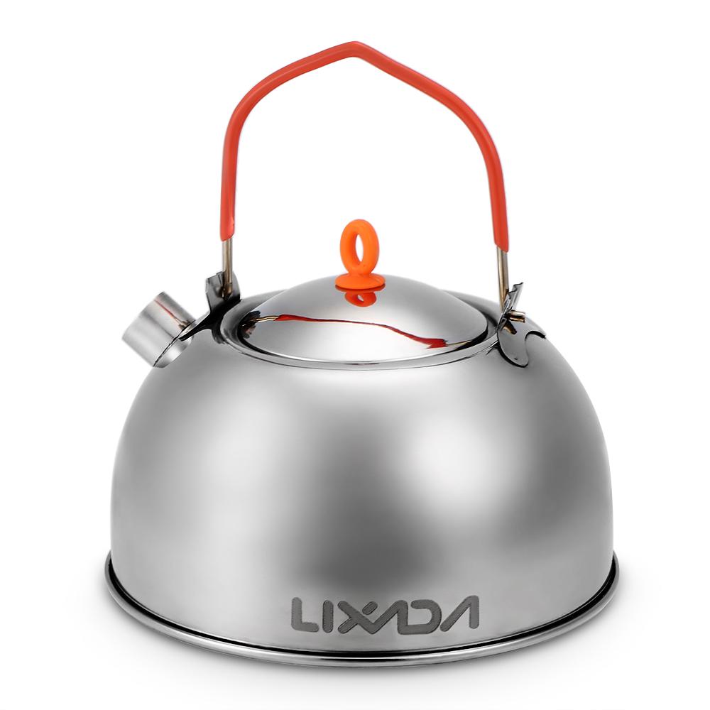 0.6L Stainless Steel Tea Kettle Portable Outdoor Camping Hiking Water Kettle Teapot Coffee Pot