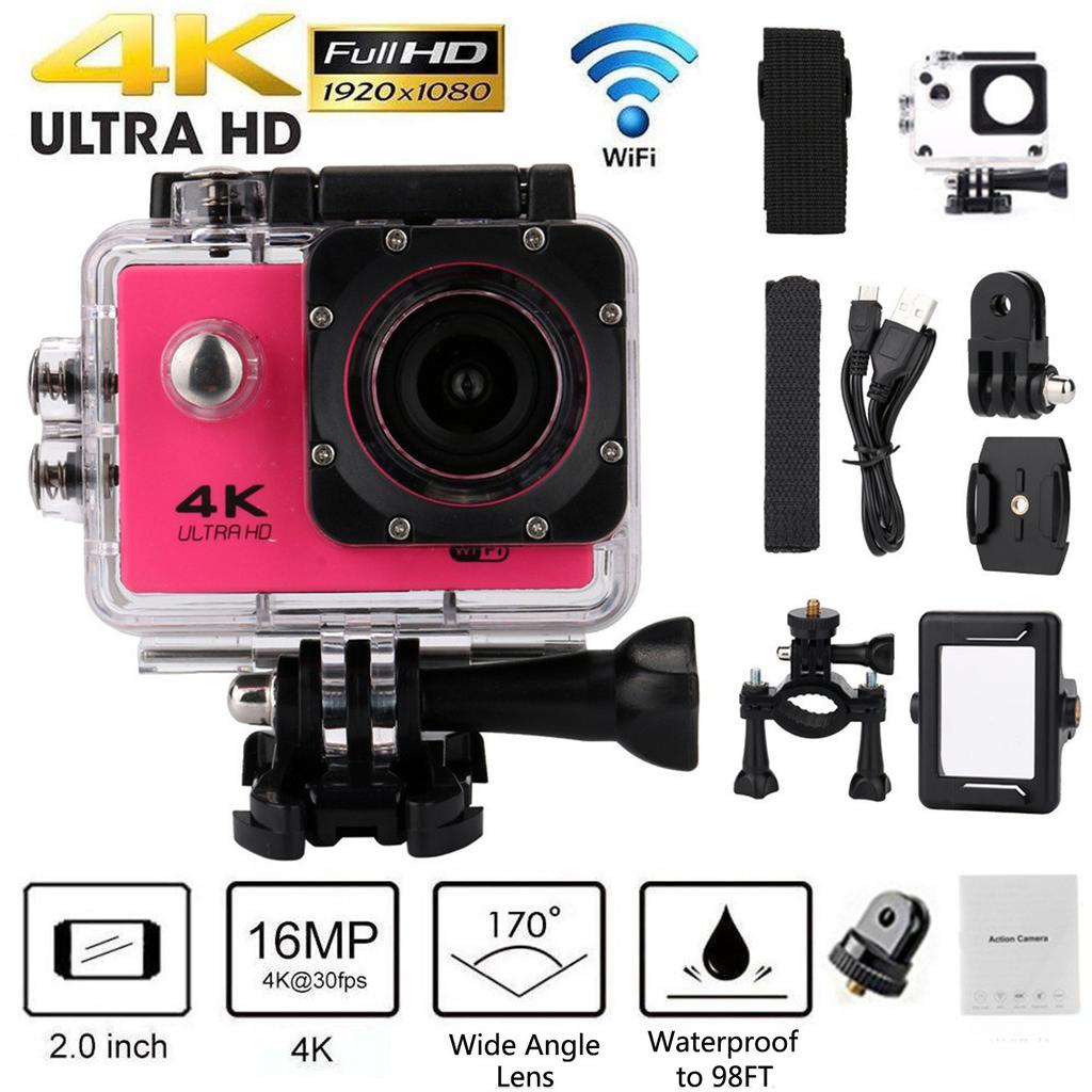 New Action Camera Ultra HD 4K WiFi 2 Inch 170D Underwater Waterproof Helmet Video Recording Sport Cam