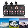 8 Gang Switch Panel Digital Voltmeter Dual USB Cigarette Lighter Socket Car Marine RV Circuit LED Breaker 12V/24V