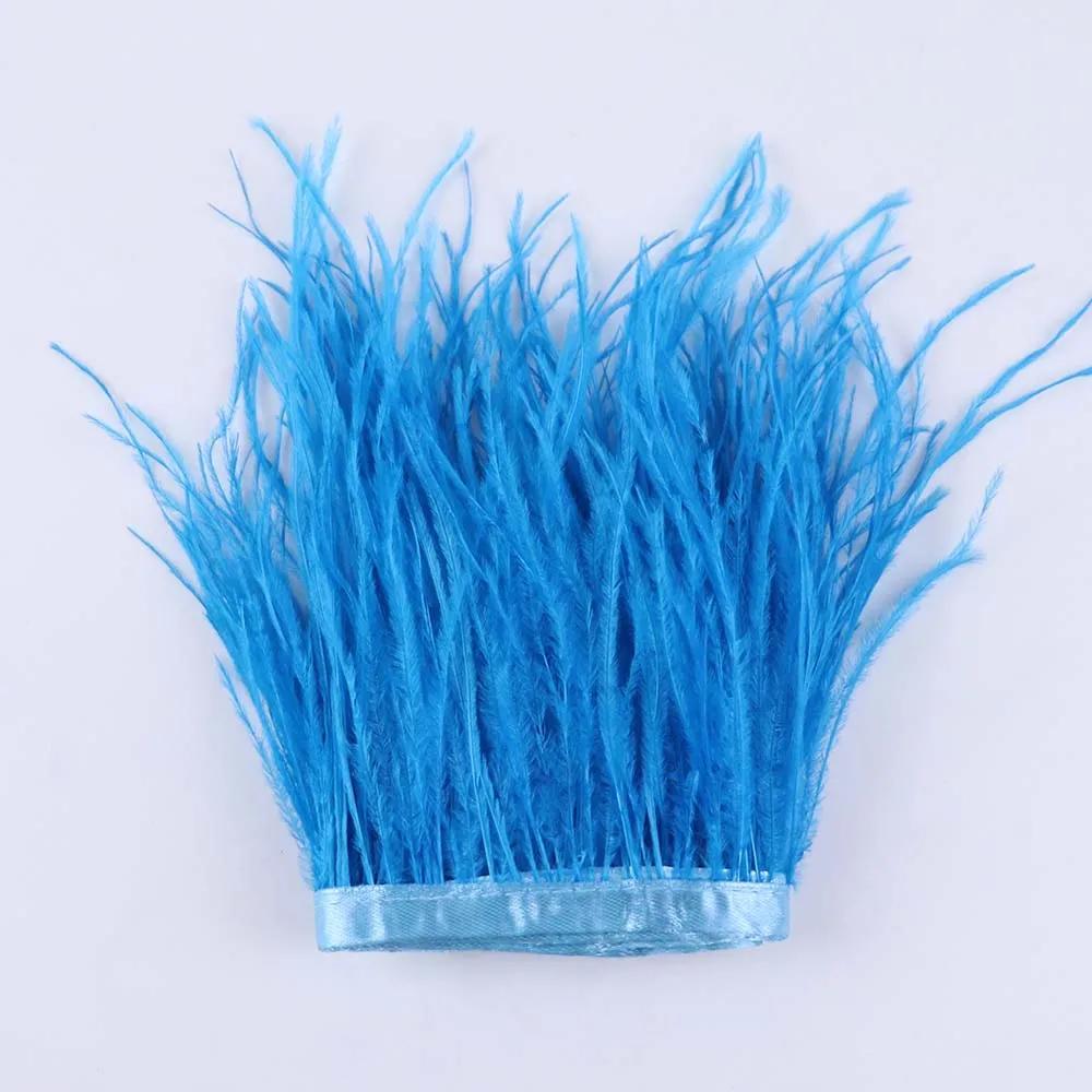 Feather53 Цветная лента с отделкой из страусиных перьев 10-15 см 1 м для поделок, свадебных платьев, карнавальных костюмов, домашнего декора, швейных принадлежностей