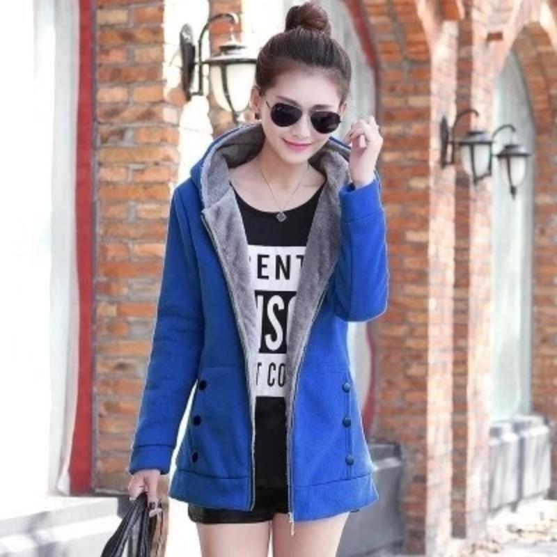 Женские модные повседневные однотонные куртки с капюшоном и пальто с капюшоном на осень и зиму с однотонным принтом