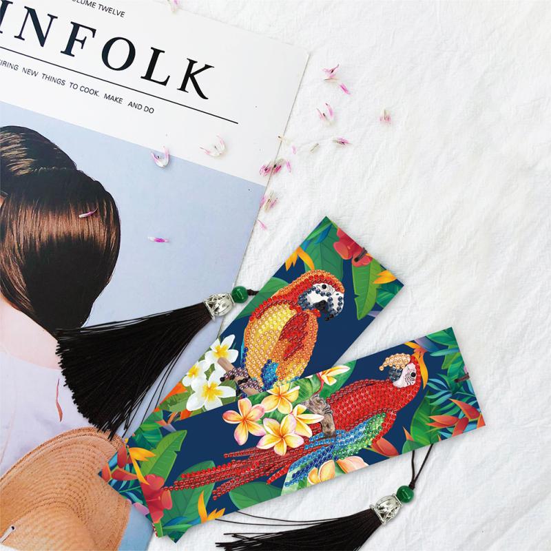 Нежный Прекрасный Diy Алмазная Картина Кисточкой Закладка Бабочки Цветочная Тема Закладки Из Бисера