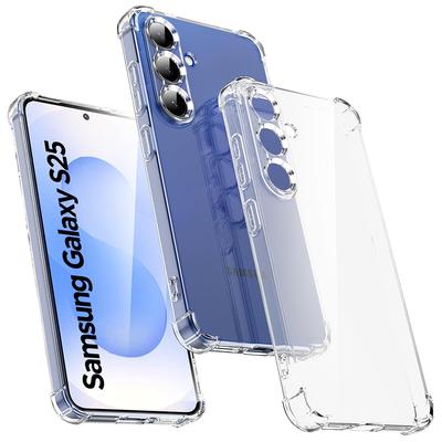 Противоударный силиконовый чехол для Samsung Galaxy S25 Edge S24 S23 S21 FE S22 Ultra Plus 5G прозрачный ультратонкий мягкий чехол S25ultra Shell