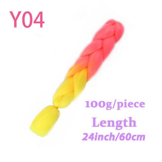 Ombre Hair Jumbo Braids Волосы Синтетические наращивания волос для женщин Розовый Красный Синий 102 Доступных цвета