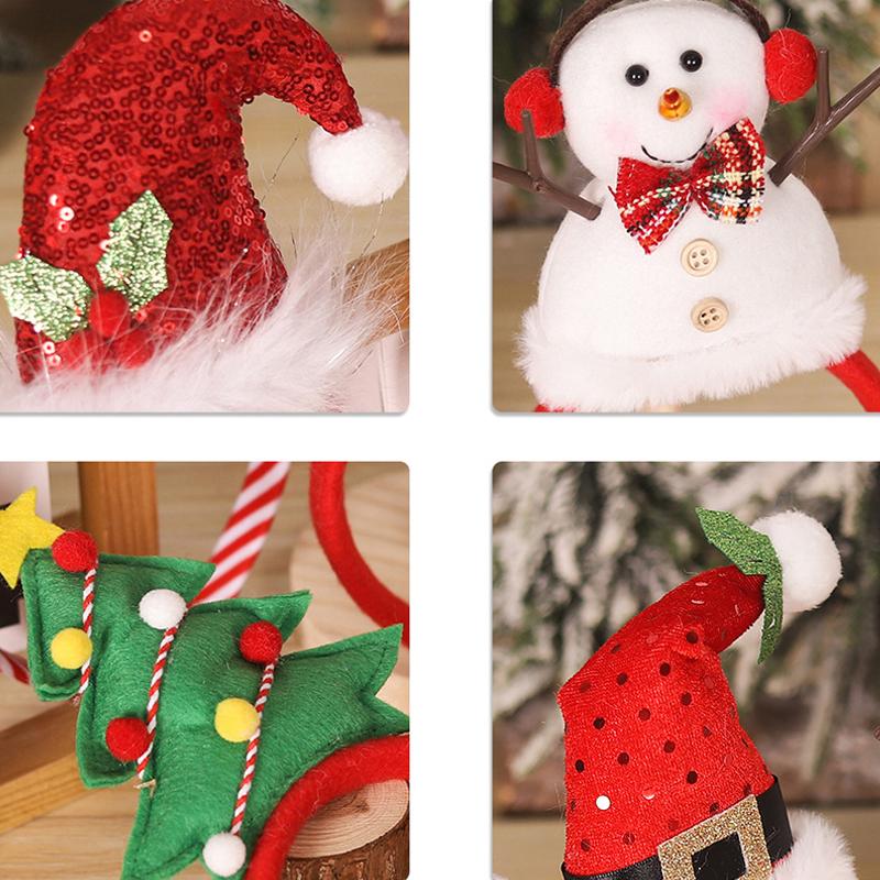 Рождественская повязка на голову для детей и взрослых, оленьи рога, ножка Санта-Клауса, рождественская елка, аксессуары для волос, детский реквизит 2025 года, рождественские украшения