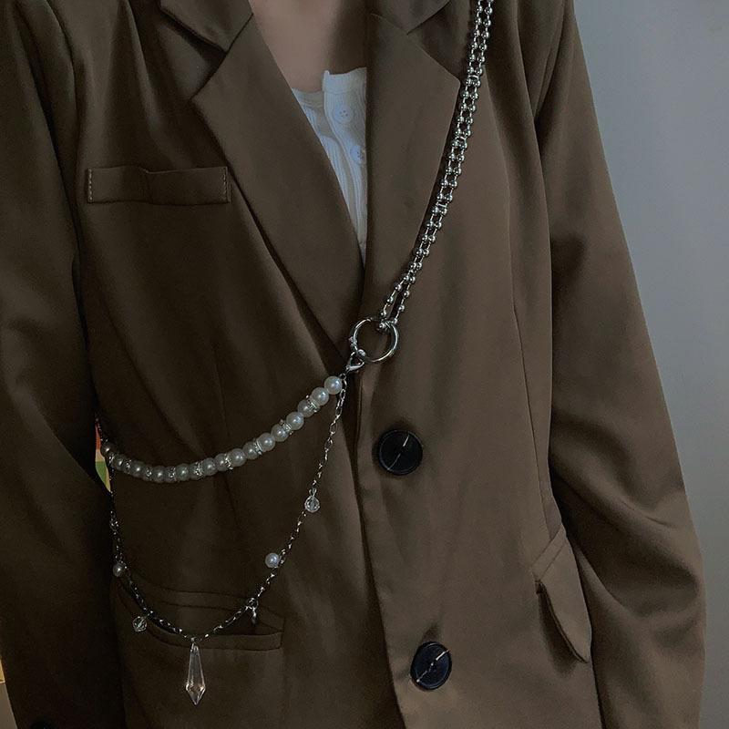 Имитация жемчуга Gyro Body Chain для женщин костюм рюкзак кроссбоди ювелирные изделия аксессуар
