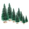 Yousheng 8Pcs Christmas Tree Ornaments Artificial Snowy Pine Tree Figurines Miniature Xmas Tree Statues for Home Table Desk Office Decoration