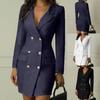 European & American Double-Breasted Trench Coat Solid Color Thin Jacket Dress for Women