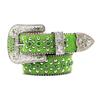 Women's Full Diamond Rivet Alloy Buckle Fashion Trend Custom Rhinestone PU Leather Belt
