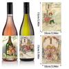 Set of 12 Wine Bottle Sticker for Display Vintage Happy New Year Bottle Self Adhesive Labels for Bar and Restaurants