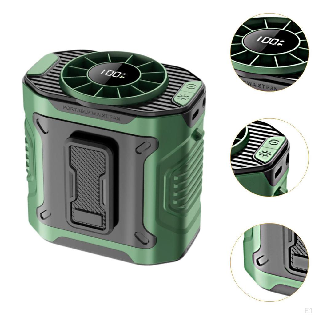 Регулируемый вентилятор с креплением на талии, 100 скоростей и шейным шнуром для персонального охлаждения