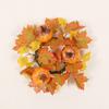 Artificial Candle Holder Rings With Maple Leaf Pumpkin Berry Lightweight Silk Fabric Artificial Garland For Thanksgiving Halloween Decoration