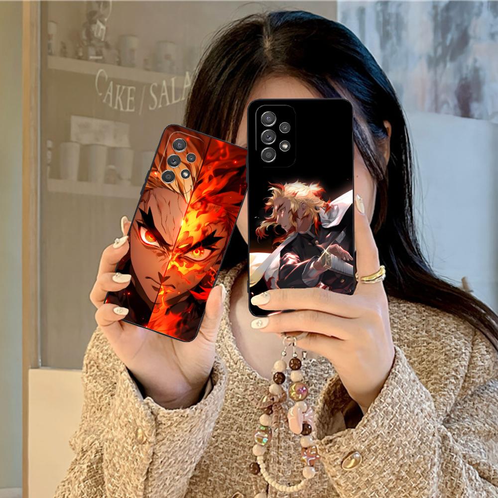 Чехол для телефона Demon Slayer Rengoku для Samsung Galaxy A73 72 71 70 56 55 54 53 52 36 35 34 23 16 15 5G Цветная печать Чехол Роскошный