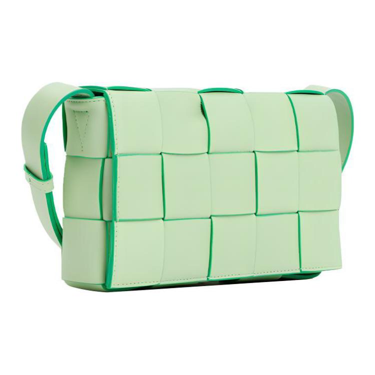 Bottega Veneta Cassette 15 Grid Intreccio Woven Adjustable Shoulder Strap Buffalo Leather Tofu Bag Clutch Crossbody Shoulder Bag 578004V1Q713880