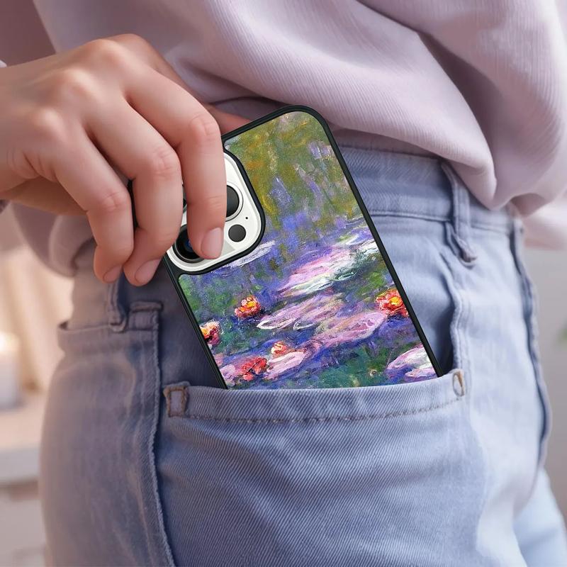 Monet Garden Lotus Phone Case For IPhone 18 17 Air 15 16e 14 13 Pro Max Coque 12 11 Pro Max PLUS cover