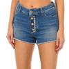 C5J17 Frayed Hem Denim Shorts for Women