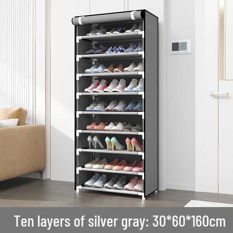 Multi-layer Shoe Rack for Home, Door, or Dorm Storage - Dustproof and Space-saving Shoe Organizer.