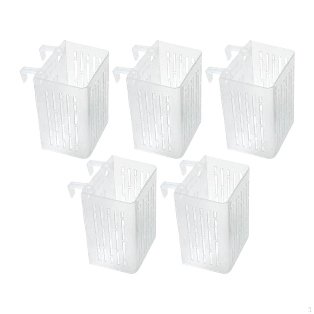5Pcs Aquarium Plant Holder Aquatic Mesh Net Pots Cups with Hooks for Water Feeding