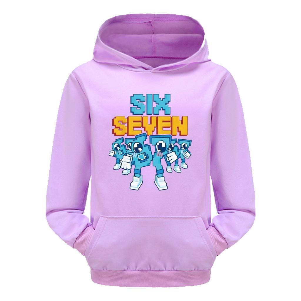 5195 Детская толстовка с длинными рукавами Steal a Brainrot 67 Six Seven с принтом, повседневная, для мальчиков и девочек.