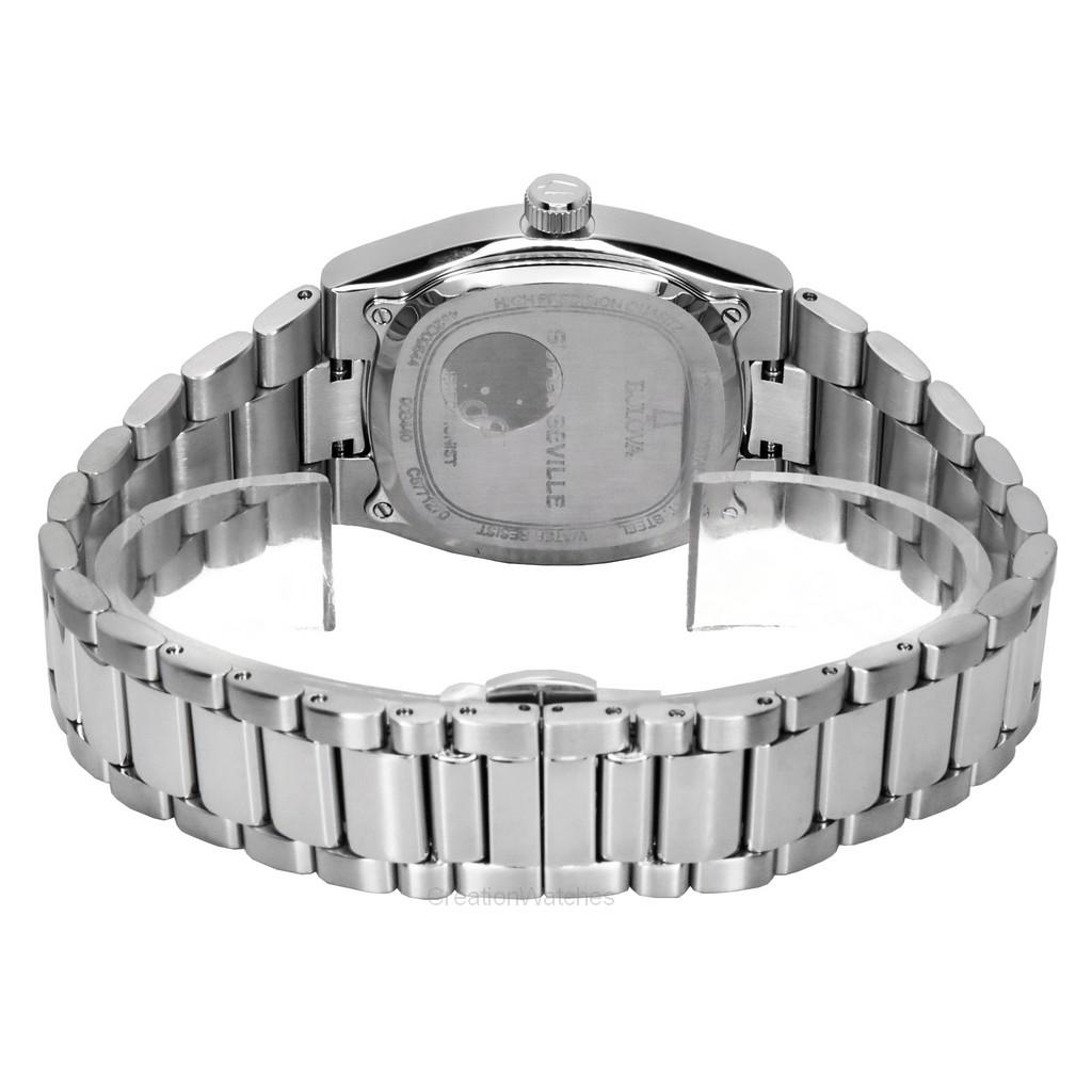 BULOVA Классические мужские часы Super Seville 262 кГц Precisionist из нержавеющей стали с синим циферблатом, кварцевые 96B440