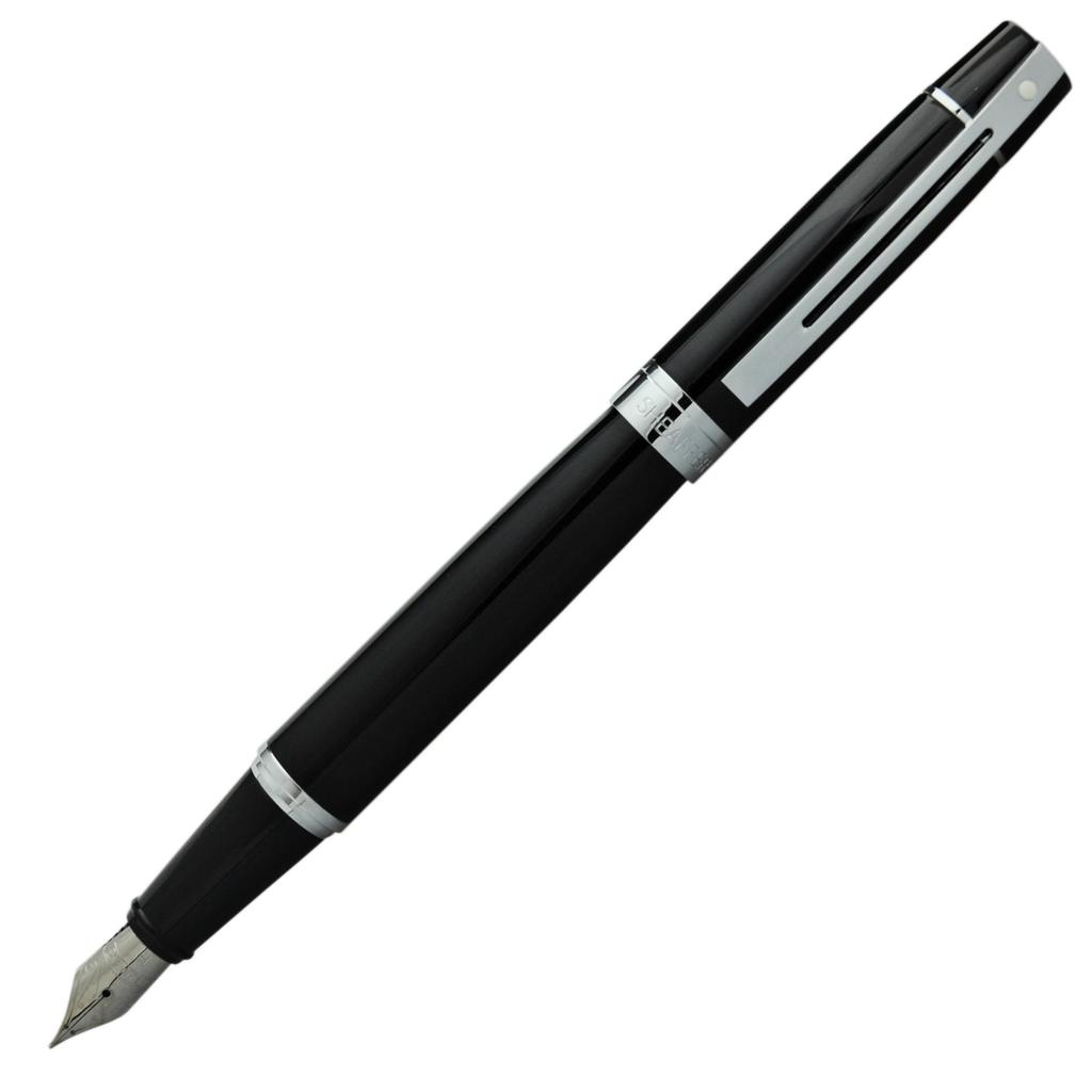 Sheaffer 300 Fountain Fine Solid Officially Imported Pen, Nib, Black, SGC9312PN-F,