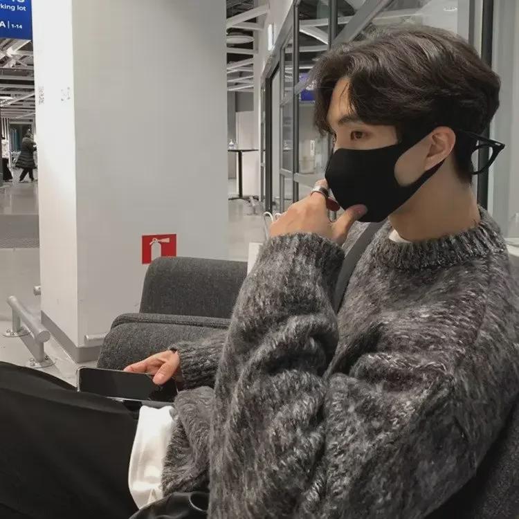 Мужской свитер-пуловер в японском ретро-стиле осень/зима 2023 года