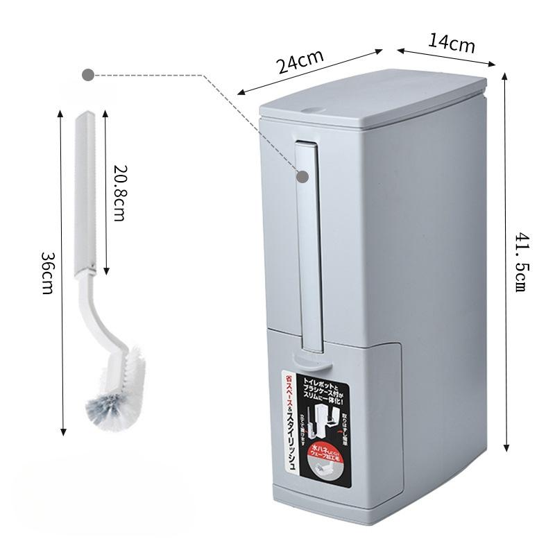 Integrated Trash Can Toilet Brush Set Large Capacity Toilet Brush and Waste Bin Set with Lid Multifunction Bathrom Accessories