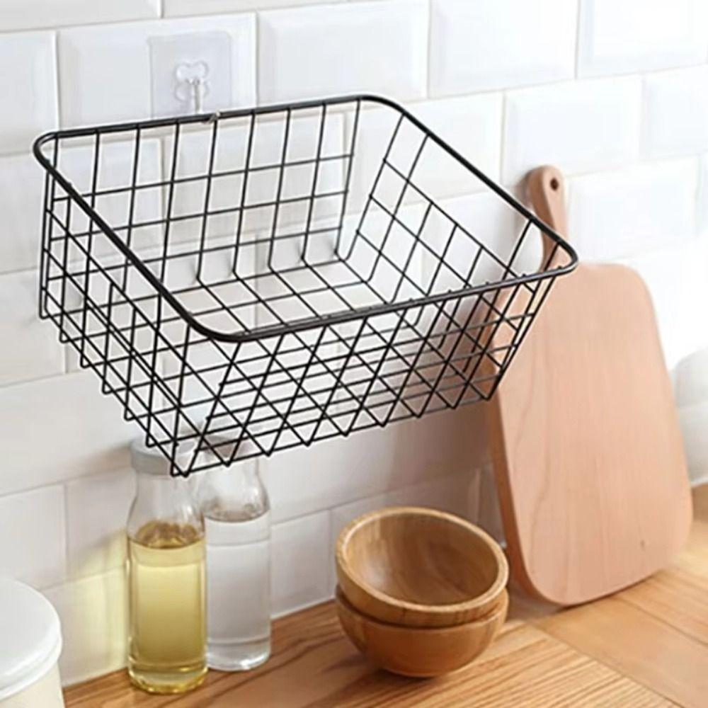With Built-in Handle Storage Basket Large Capacity Sundries Container for Bathroom Kitchen