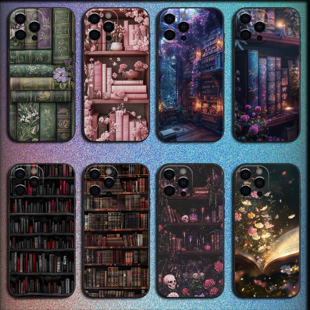 Alchemist Shelf Book Locker Phone Case For iPhone 16,15,14,13,12,11,Pro,X,XS,Max,XR,Plus,Mini Soft Black Cover