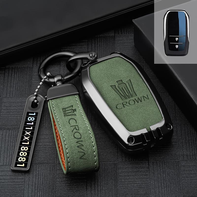 Premium Metal Key Cover for Toyota Crown - High-end Car Accessory Key Shell & Buckle