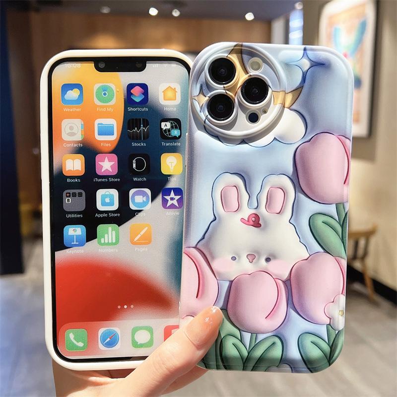 3D визуальное ощущение подходит для чехла для мобильного телефона iphone13 Apple 15promax креативный 14 женский мультяшный xr противоударный мягкий