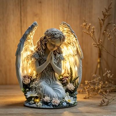 Сияющий Дизайн Статуя Ангела Акриловый Молитвенный Ангел Акриловое Украшение Домашний Декор Настольная Витрина