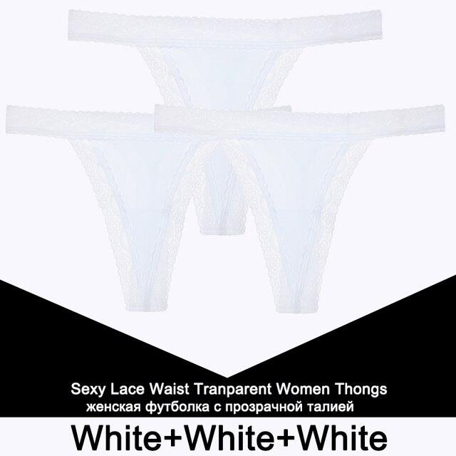 FINETOO 3PCS/Set Sexy S-XL Women Cotton Panties G-string Woman's Underwear Girl Lace Female Lingerie T-Back Lady Thong Intimates