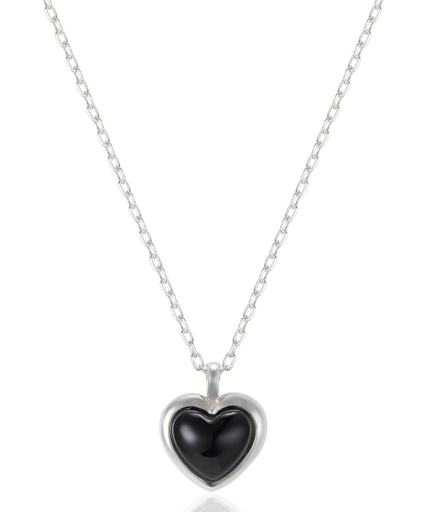 Findelise 925 Heart Black Onyx Gemstone Necklace