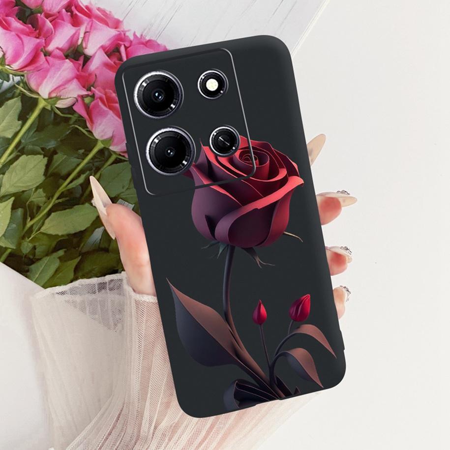 Для Infinix Note 30 30i Чехол Популярный Цветочный Чехол для Телефона Мягкая Черная Силиконовая Крышка Для Infinix Note 30 Pro Funda Note30 VIP Coque