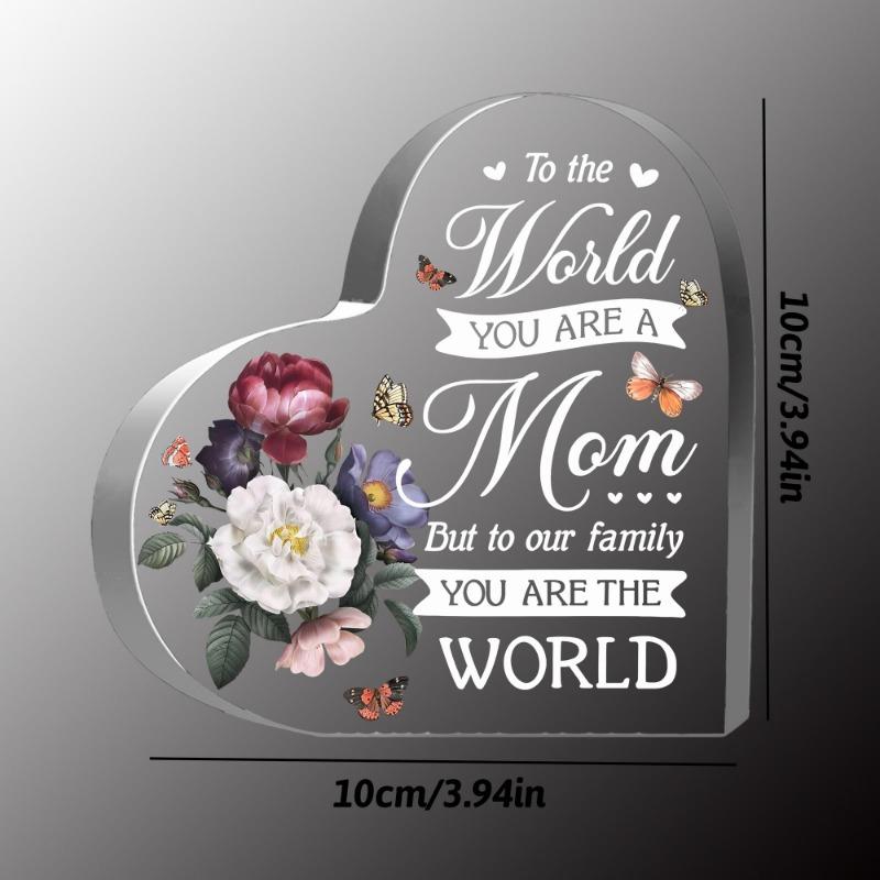 Delicate Heart Acrylic Gift - Versatile Present for Stepmother & Mother-in-Law with Photography Utility