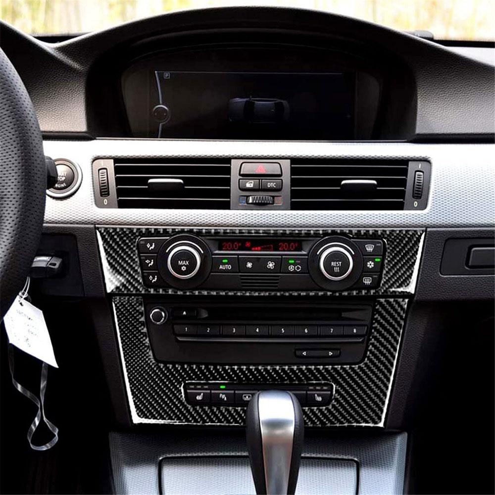 Real Carbon Fiber Interior Air Conditioning CD Panel Cover Trim For BMW 3 Series