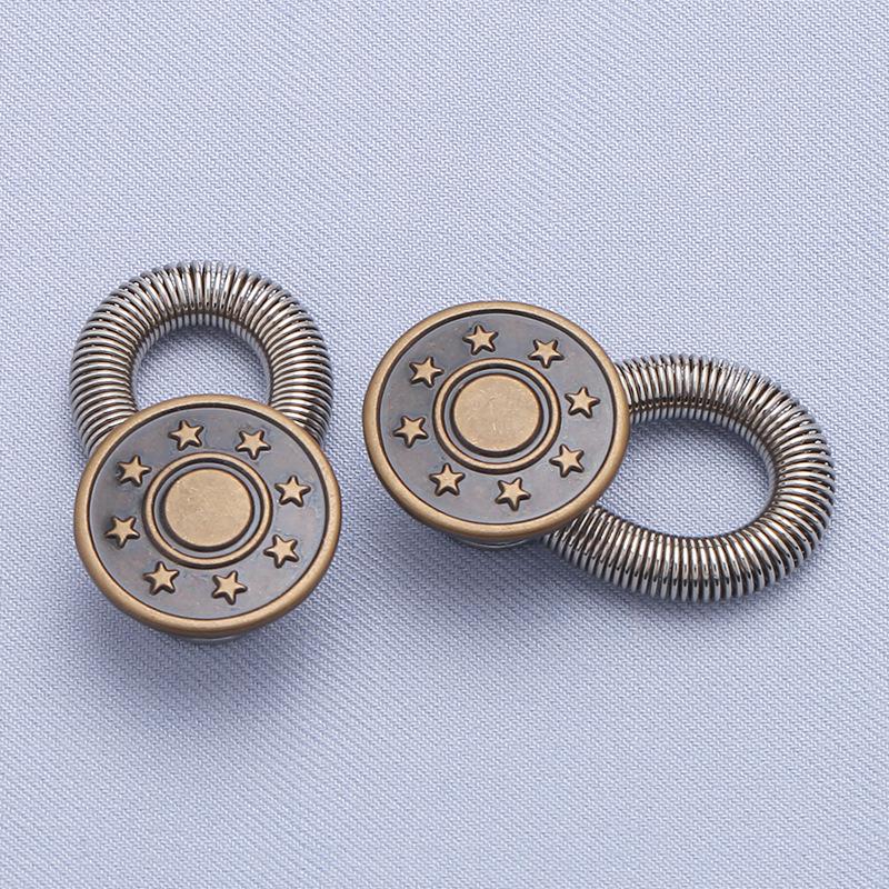 Waist Expansion Button Artifact Metal Nail-free Seam-free Button Removable Adjustable Telescopic Button Jeans Extension Button