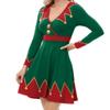 V Neck Christmas Elf Dress A-Line Cosplay Costume Christmas Cosplay  Holiday Party