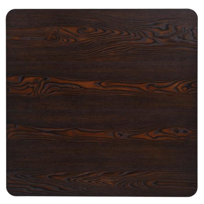 VidaXL Table de bistro MDF et acier Carré 80 x 80 x 75 cm Frêne foncé