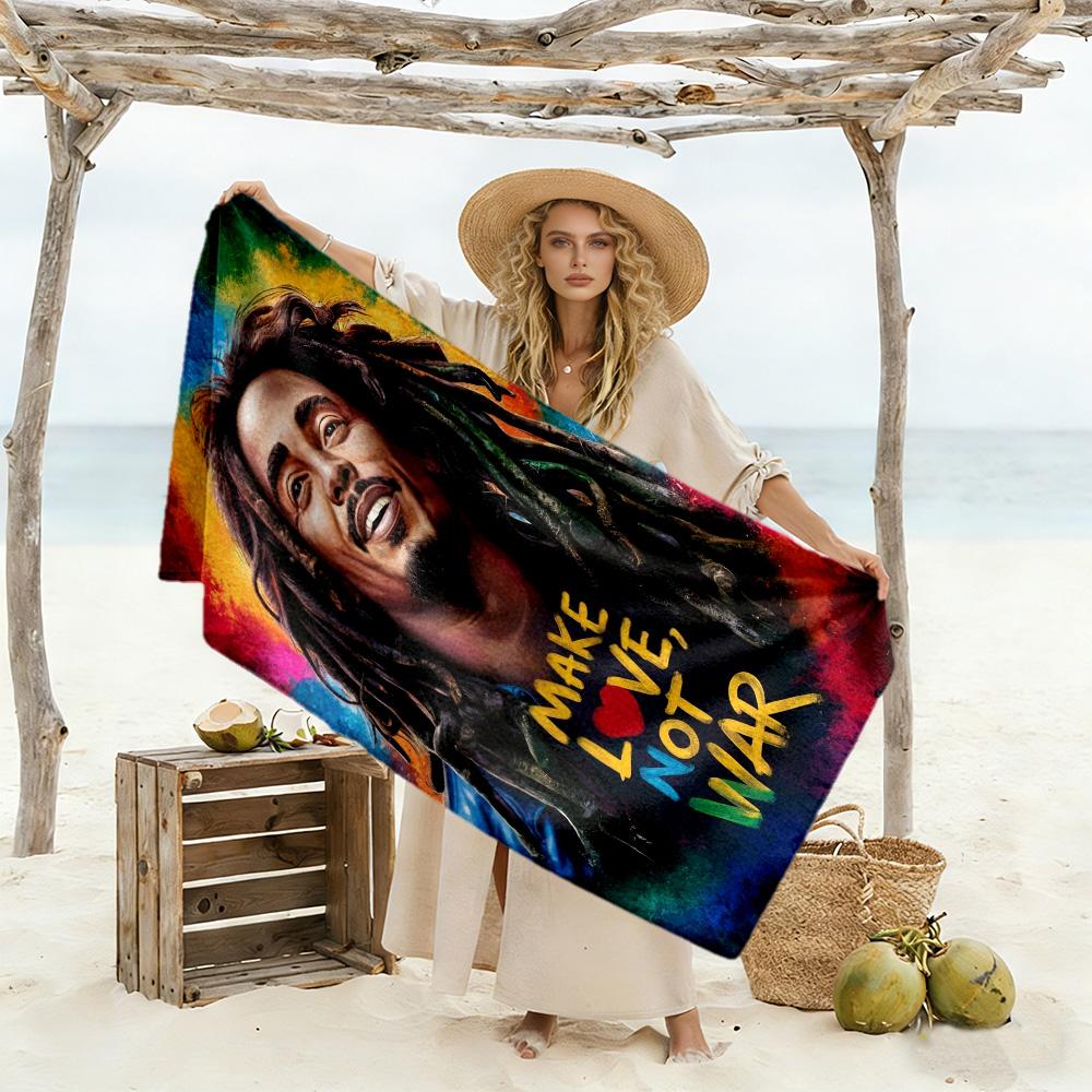 Bob Marley Beach Towel High Absorbency Quick-Dry Comfortable Lightweight Portable for Swimming,Beach,Camping, Travel, Beach Accessories,Gym