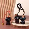 Sandalwood Wooden Wooden Cat Keychain Mobile Phone Strap Mobile Phone Lanyard Mobile Phone Chain