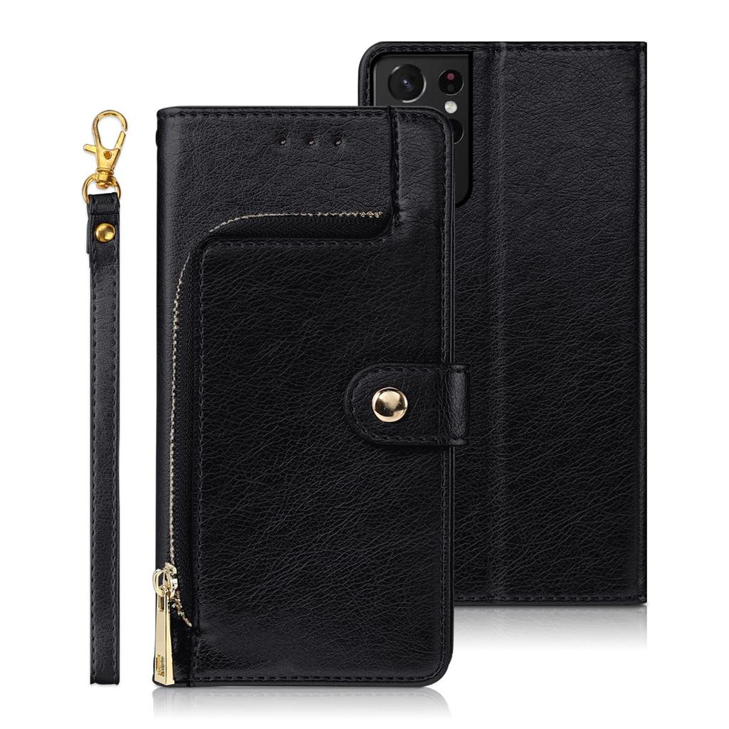 Zipper Wallet Case For Xiaomi 11 Lite 11T Redmi 9C 9 Note 11 11S 10 Poco X3 NFC M4 X4 Pro Cover Flip PU Leather Holster Card Slot Lanyard Phone Bumper