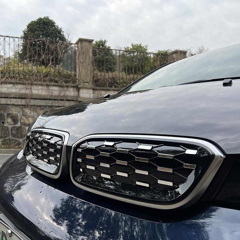 2PCS Car Front Bumper Grille Kidney Grill Mesh Cover For BMW i3 I01 LCI 2014- Silver